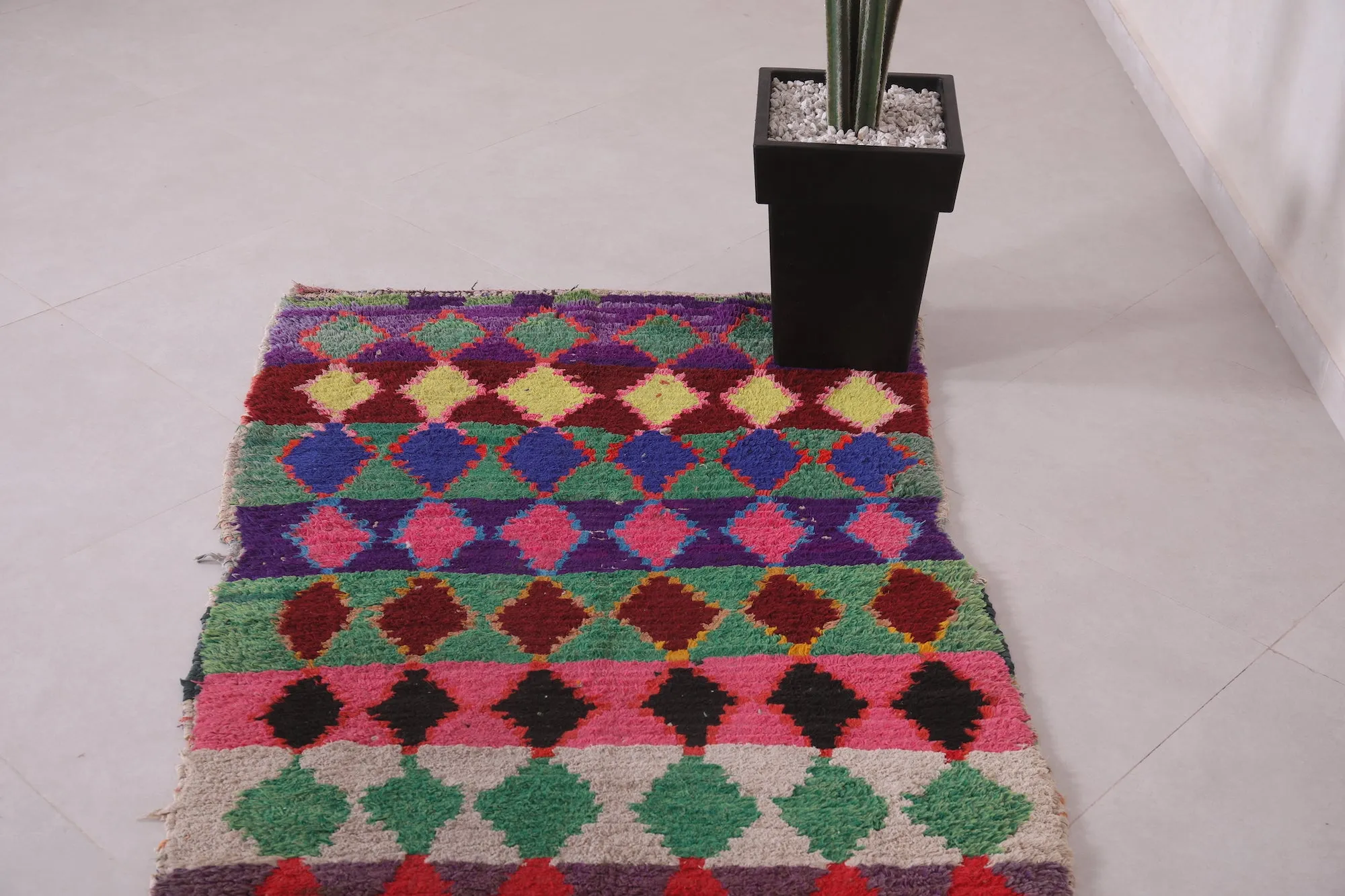 Berber Azilal Rug 3.1 X 5.9 Feet - Striped Colorful Design