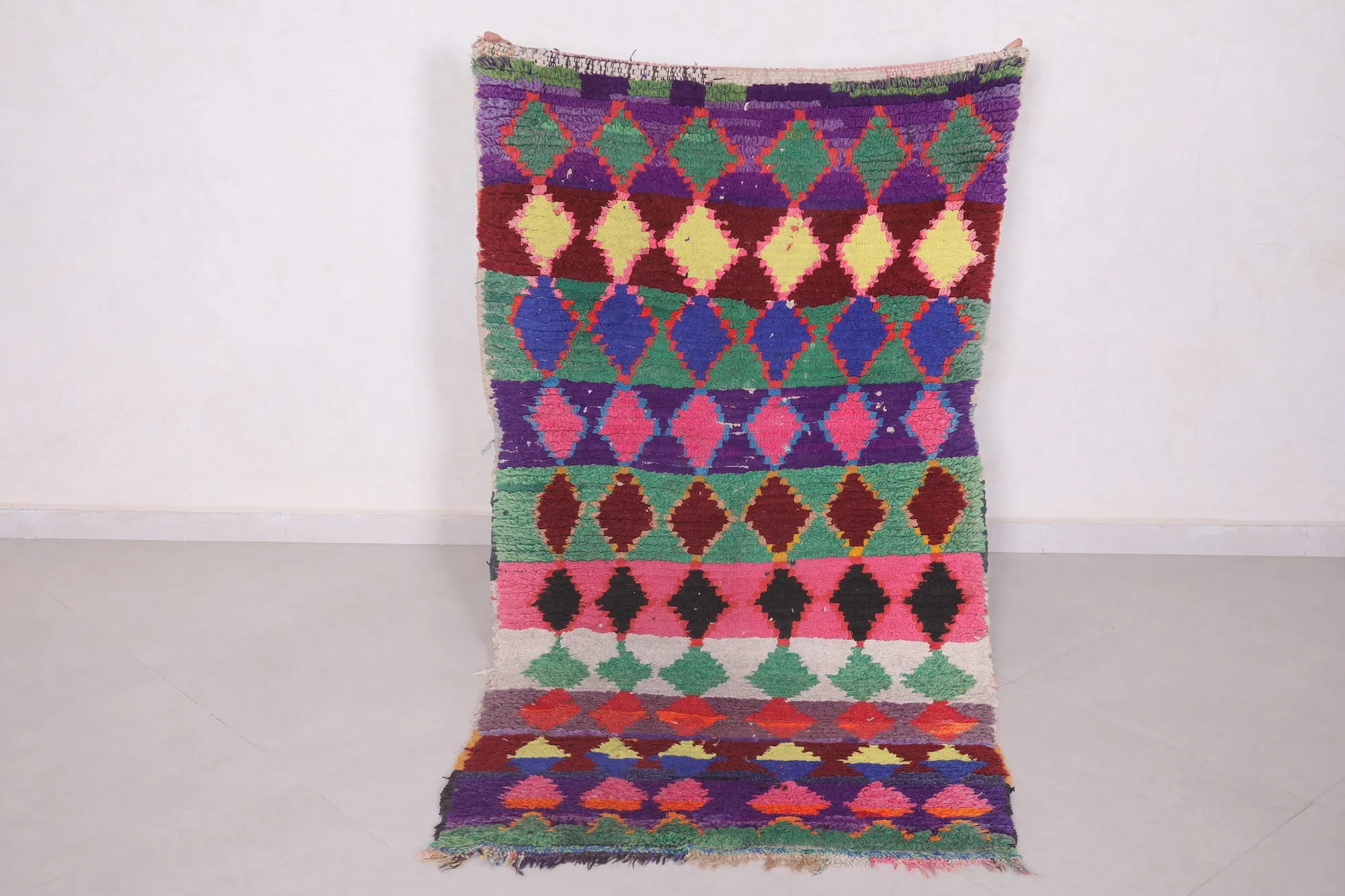 Berber Azilal Rug 3.1 X 5.9 Feet - Striped Colorful Design
