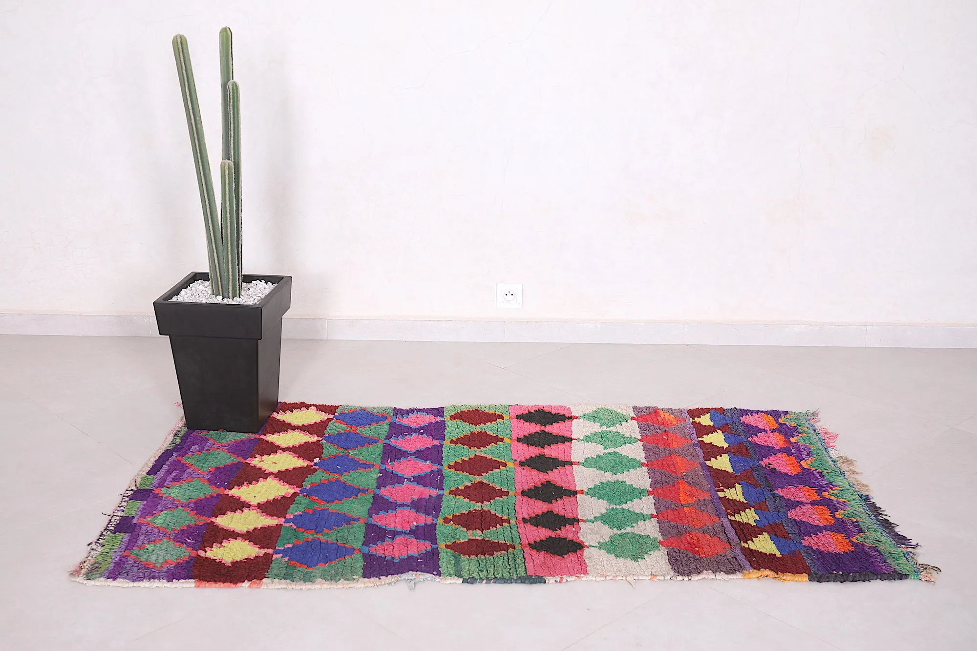 Berber Azilal Rug 3.1 X 5.9 Feet - Striped Colorful Design