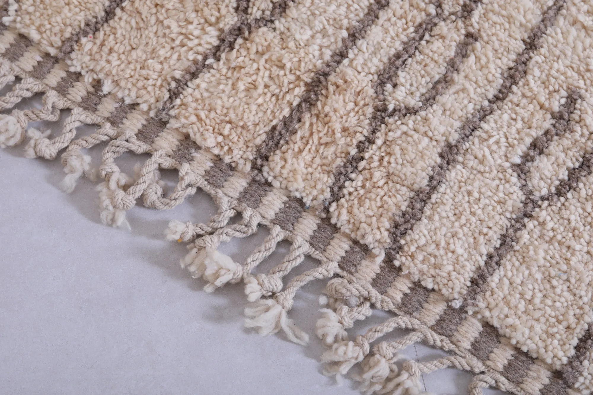 Berber Beige Moroccan Rug - Beni ourain rug - Wool rug