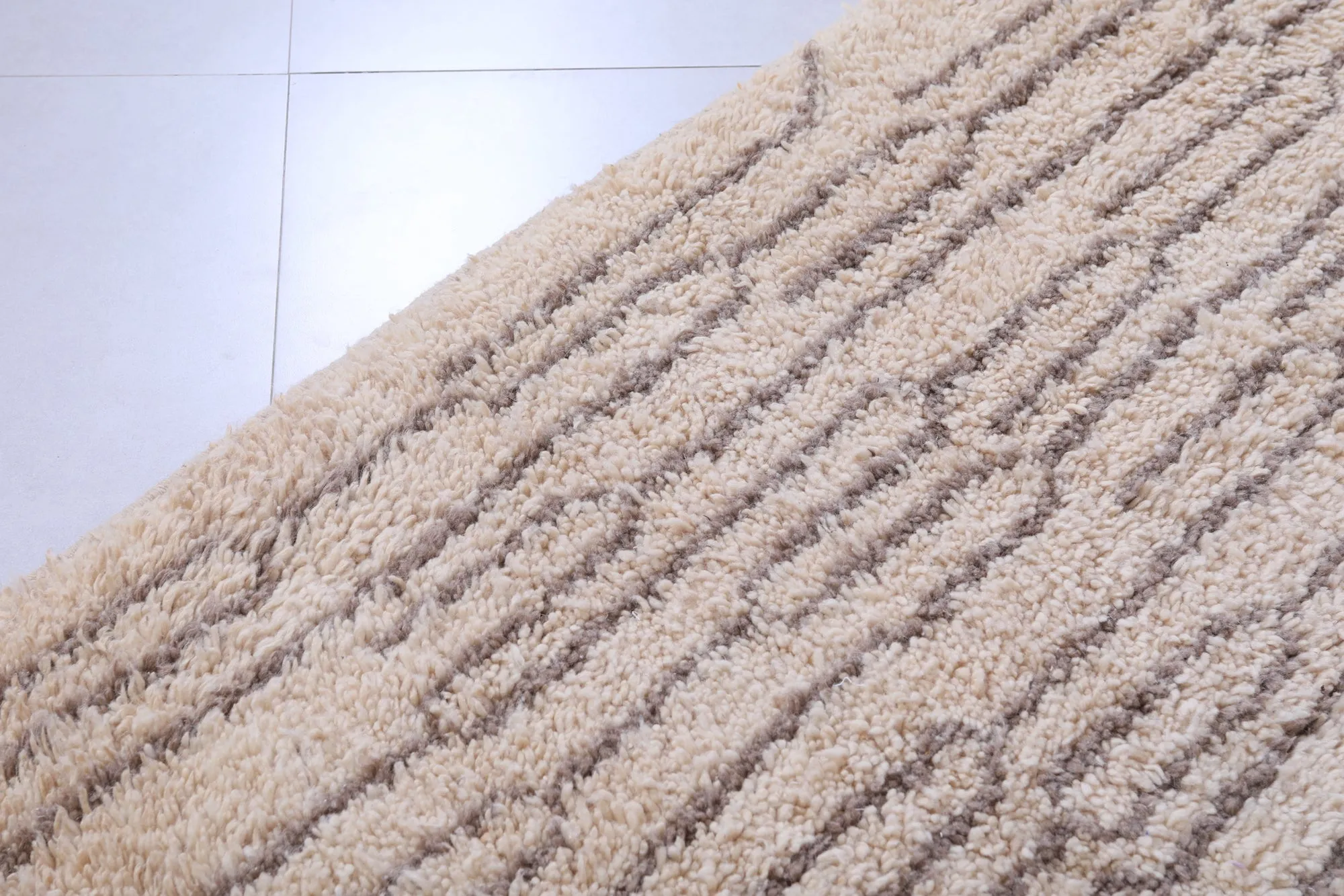 Berber Beige Moroccan Rug - Beni ourain rug - Wool rug
