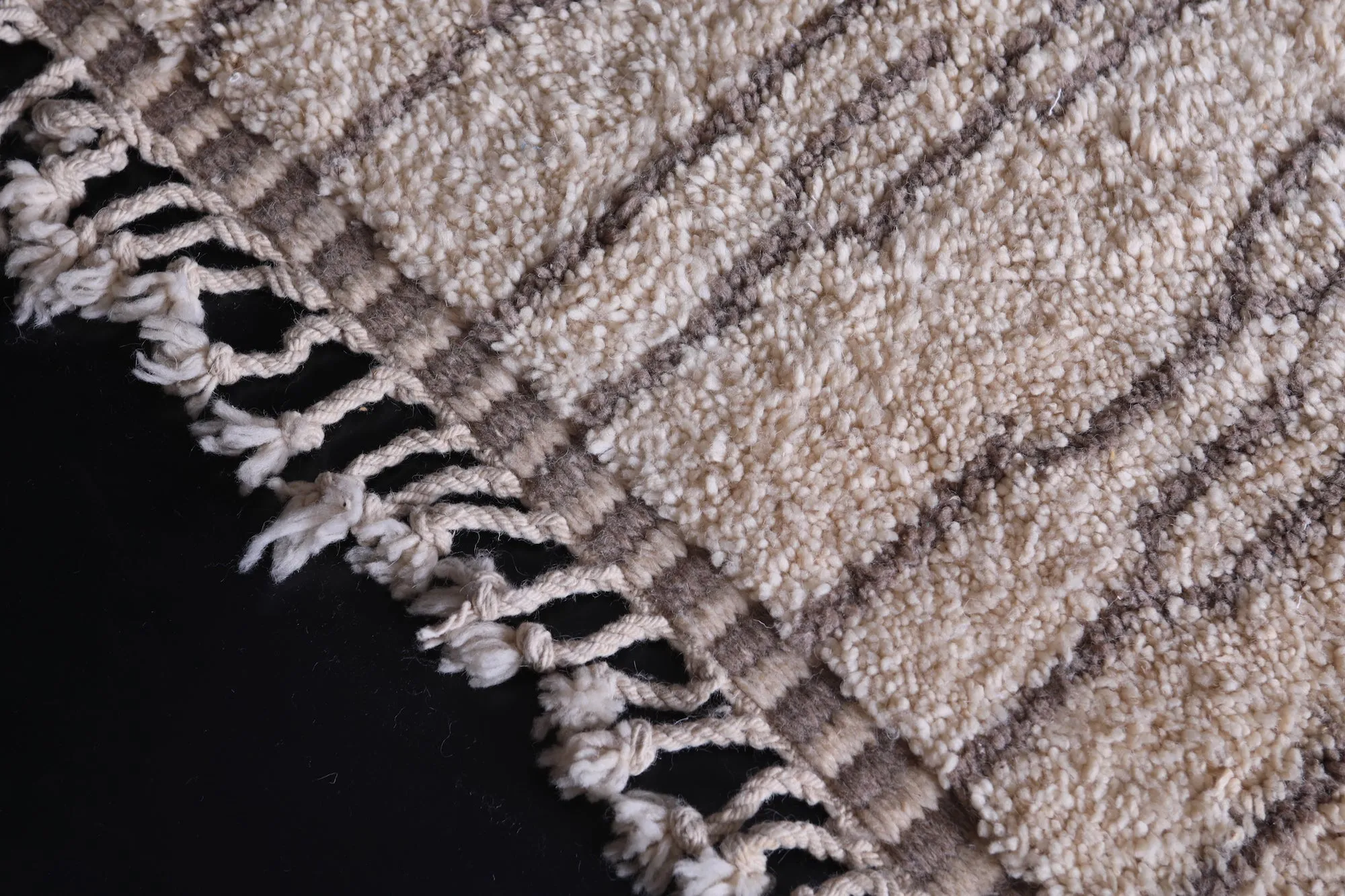 Berber Beige Moroccan Rug - Beni ourain rug - Wool rug