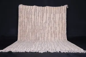 Berber Beige Moroccan Rug - Beni ourain rug - Wool rug