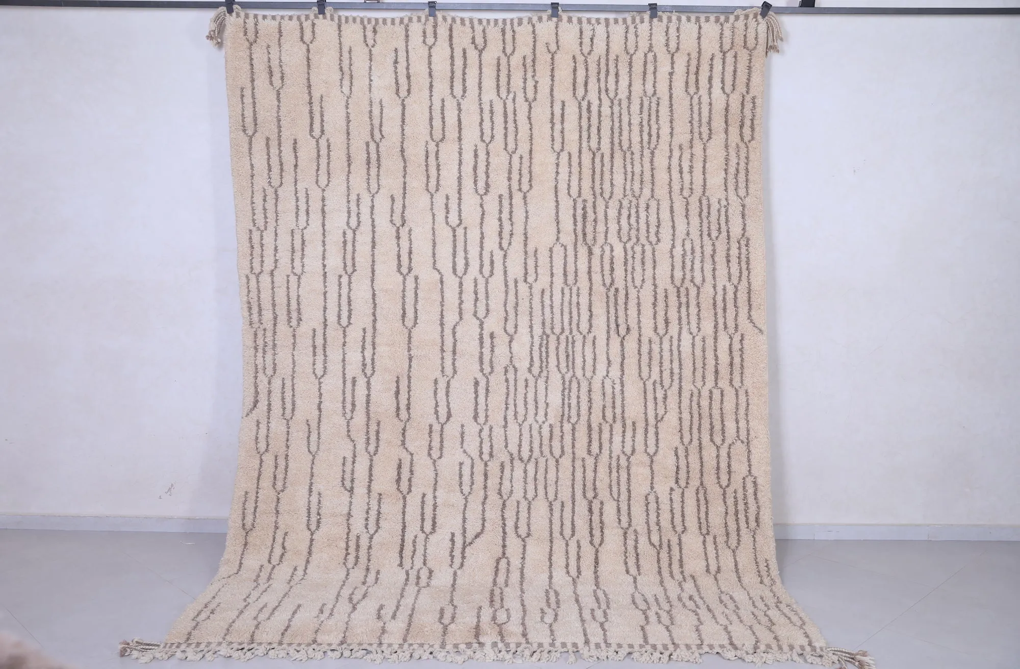 Berber Beige Moroccan Rug - Beni ourain rug - Wool rug