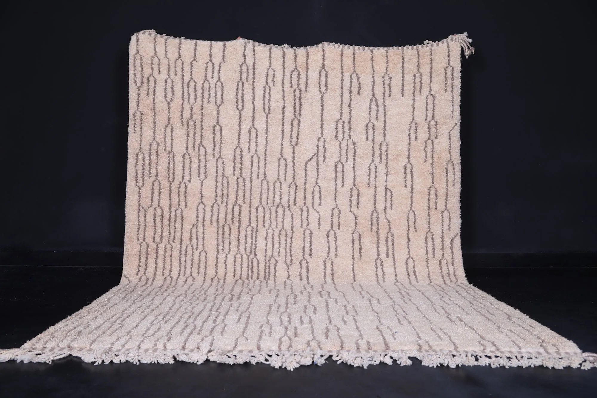 Berber Beige Moroccan Rug - Beni ourain rug - Wool rug