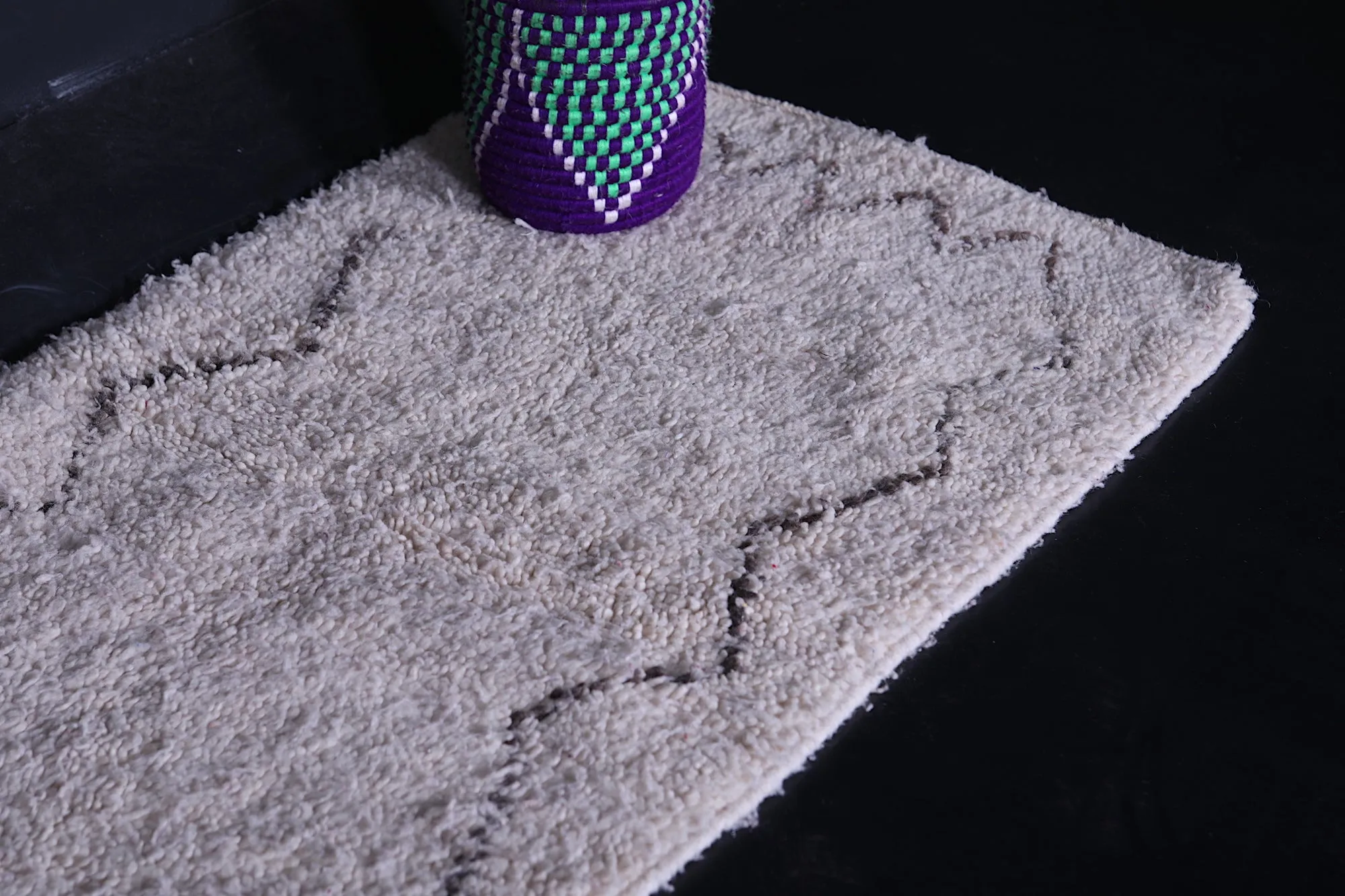 Berber Beni Ourain Rug – 2.1 x 3.8 ft Handwoven Hallway Rug