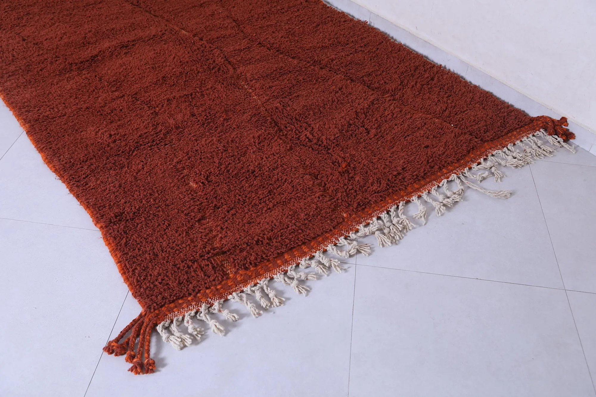 Berber Beni Ourain Rug - 5.1x9.7 FT | Vintage Brown Moroccan Carpet