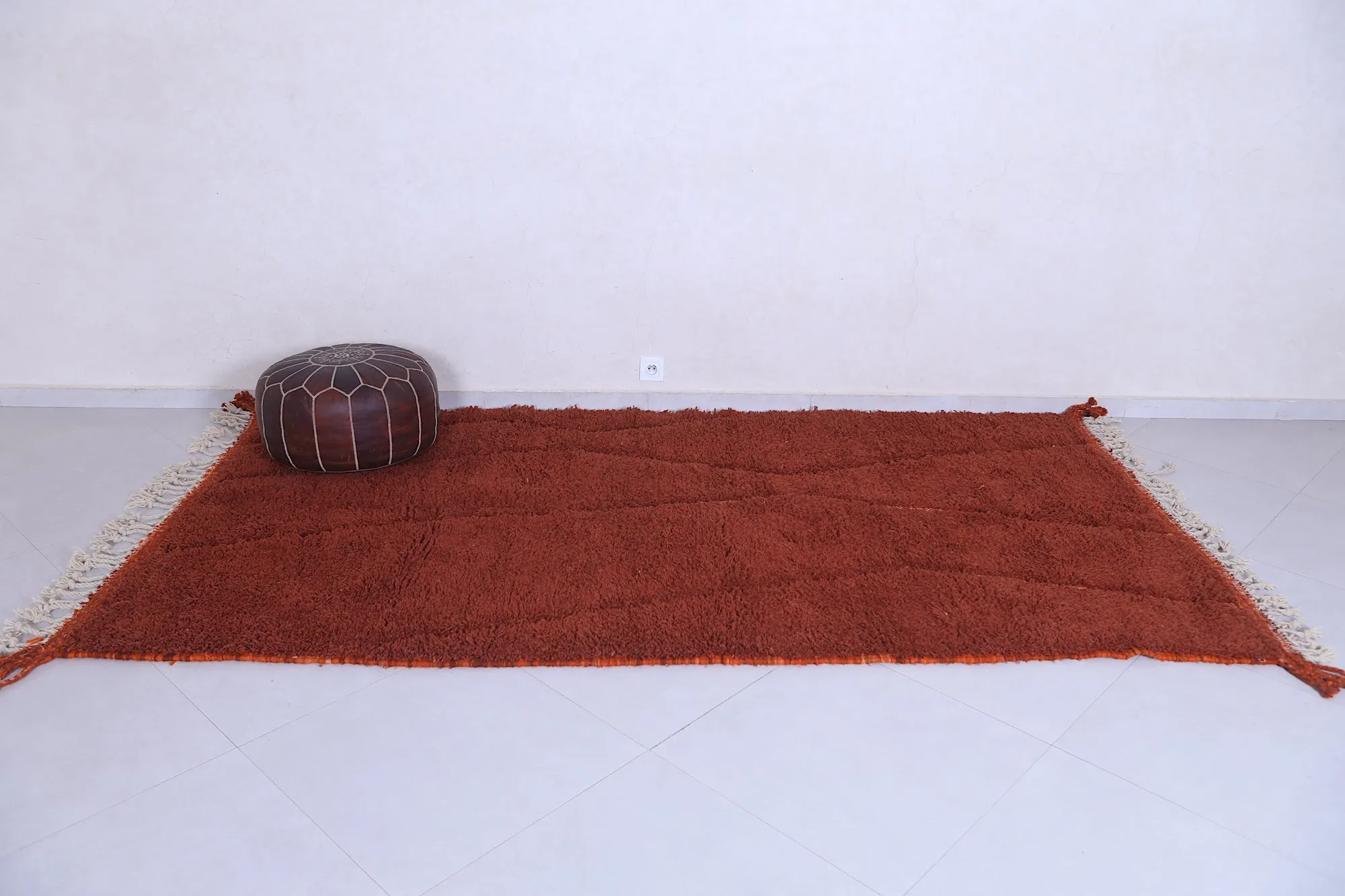 Berber Beni Ourain Rug - 5.1x9.7 FT | Vintage Brown Moroccan Carpet