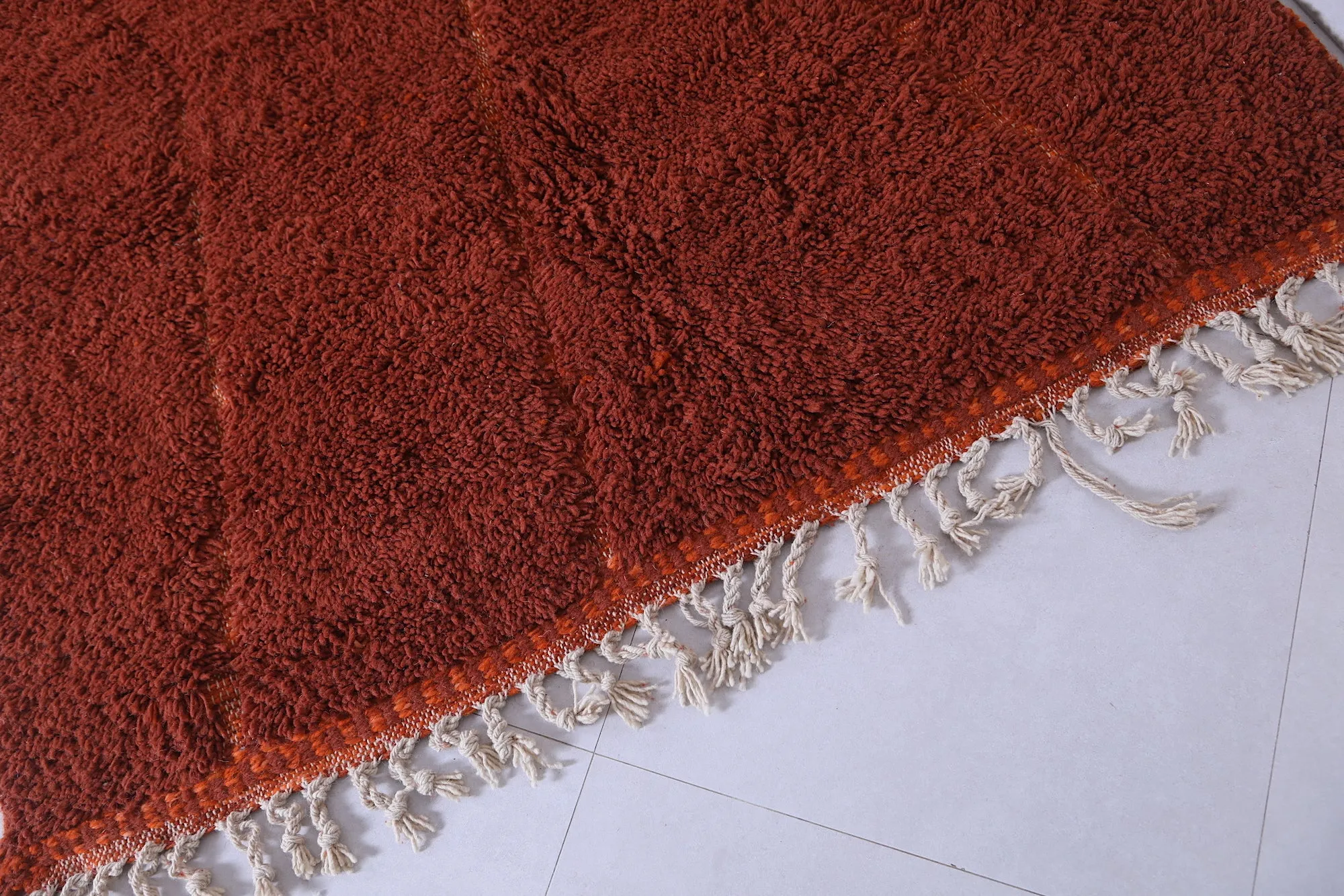 Berber Beni Ourain Rug - 5.1x9.7 FT | Vintage Brown Moroccan Carpet