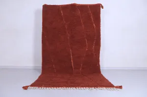 Berber Beni Ourain Rug - 5.1x9.7 FT | Vintage Brown Moroccan Carpet