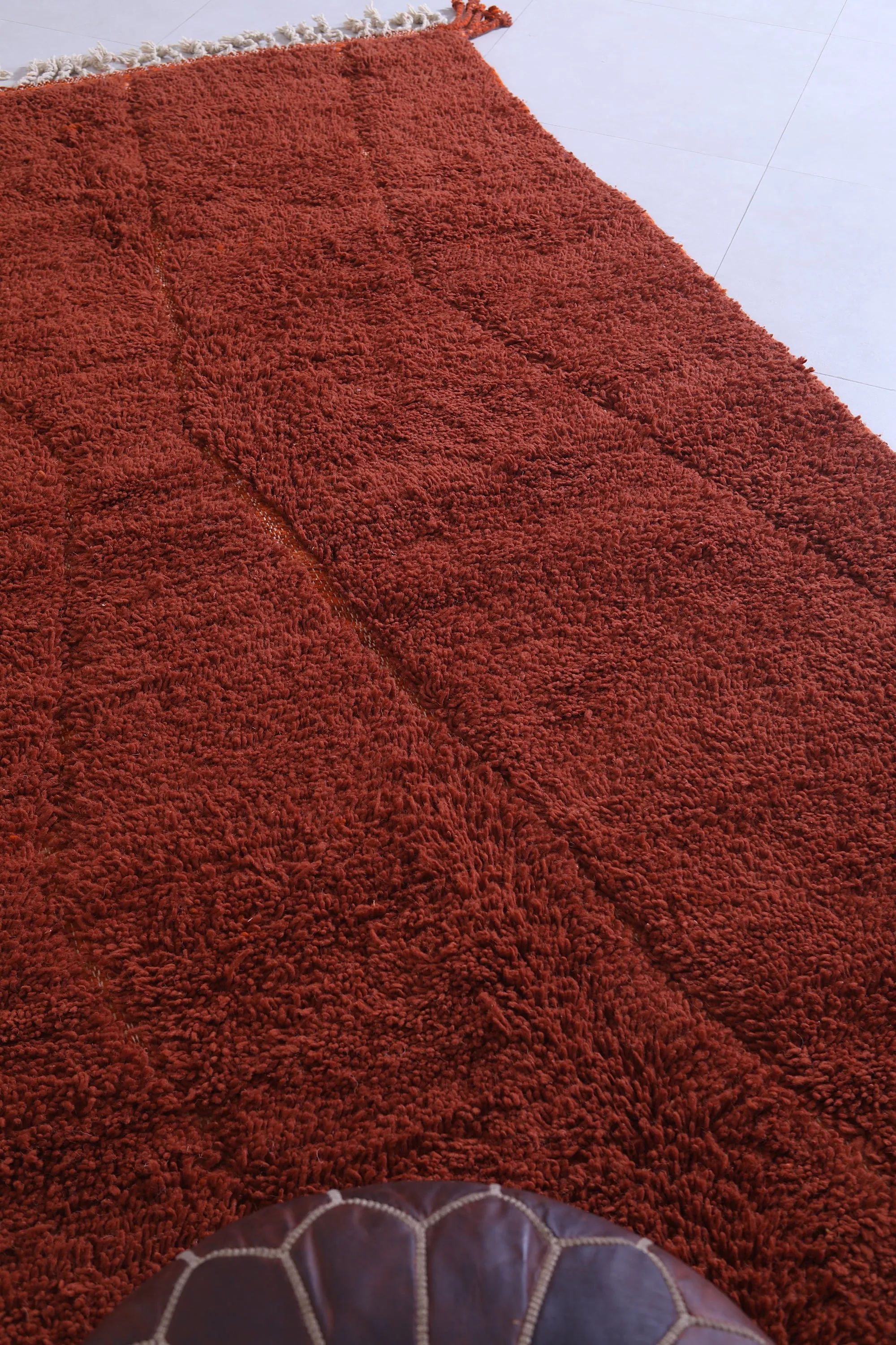 Berber Beni Ourain Rug - 5.1x9.7 FT | Vintage Brown Moroccan Carpet