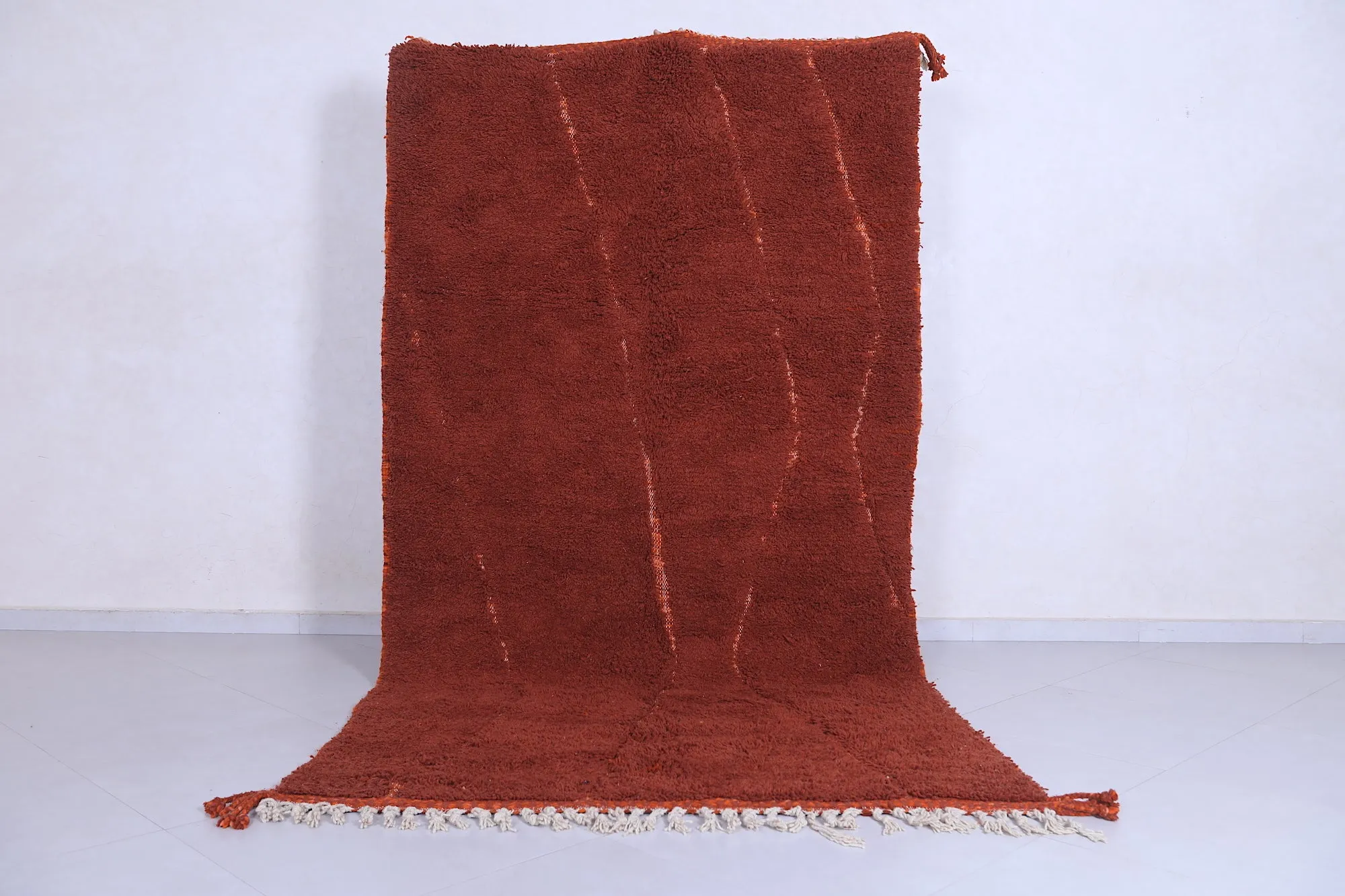 Berber Beni Ourain Rug - 5.1x9.7 FT | Vintage Brown Moroccan Carpet