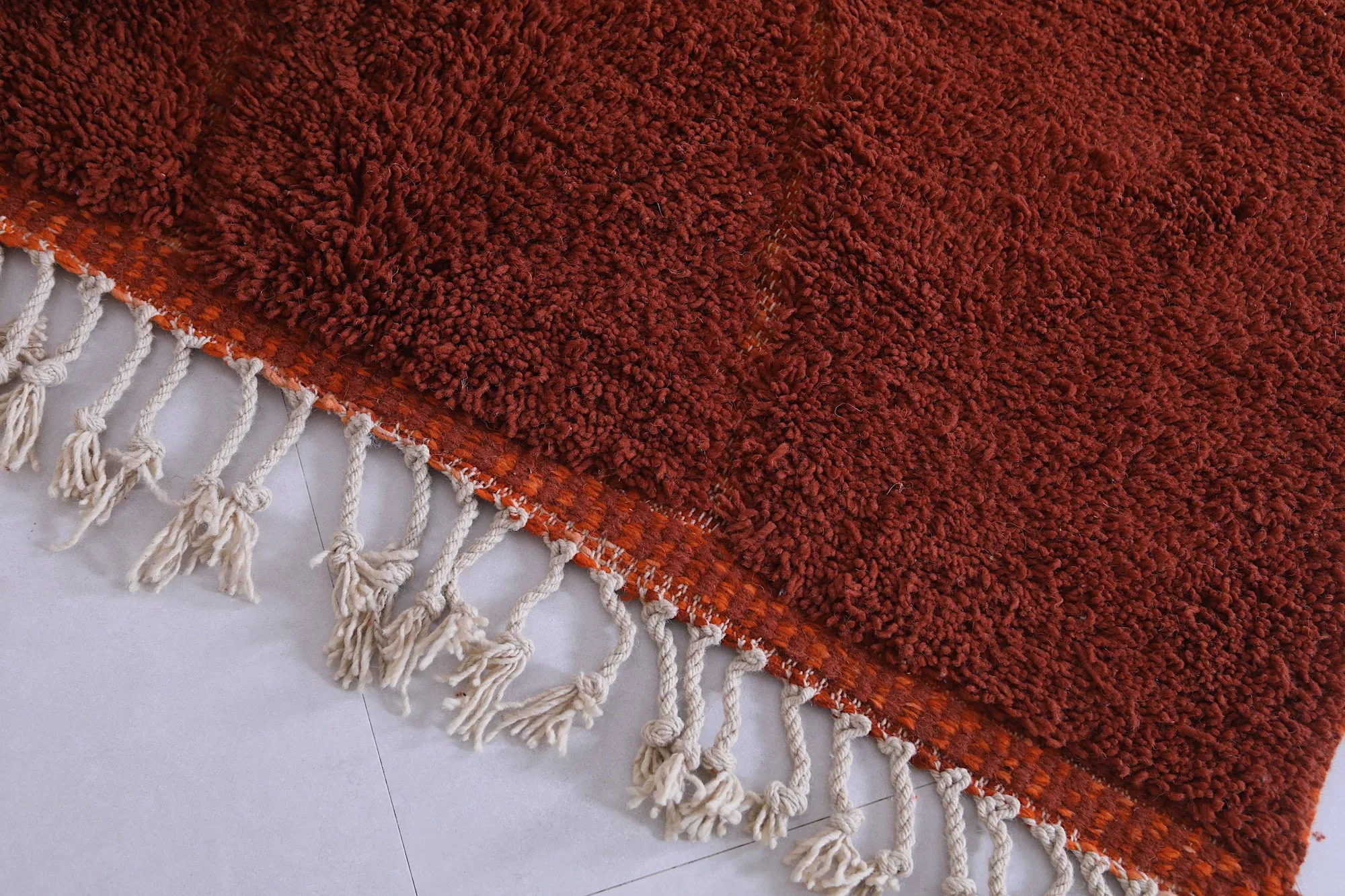 Berber Beni Ourain Rug - 5.1x9.7 FT | Vintage Brown Moroccan Carpet