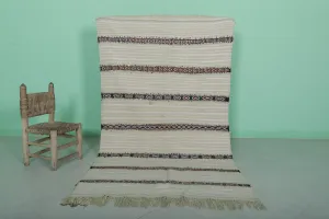 Berber Tribal Wedding Blanket Rug - 3.7 FT x 6.5 FT | Handwoven Moroccan Decor