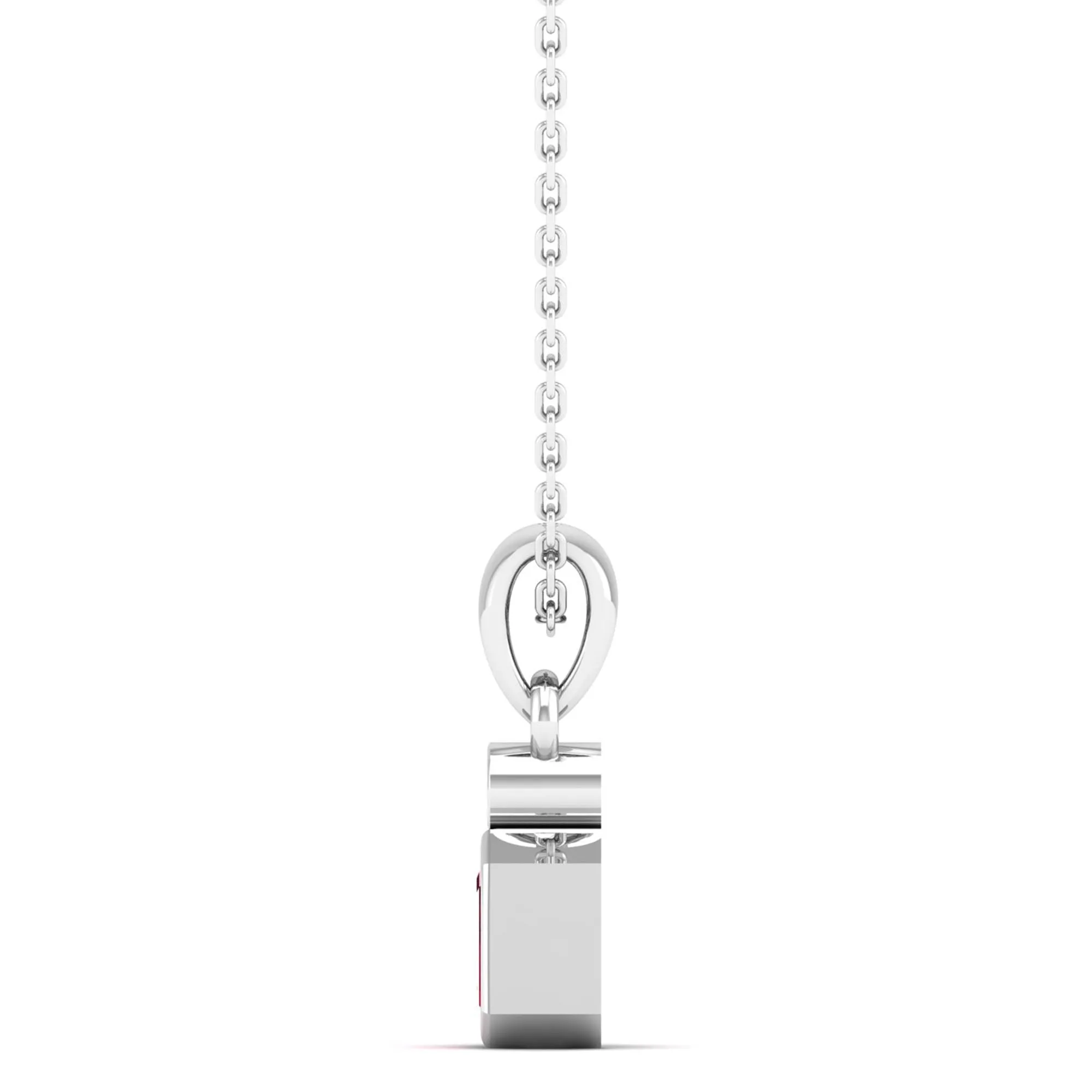 Bezel-Set Ruby and Diamond Petite Pendant