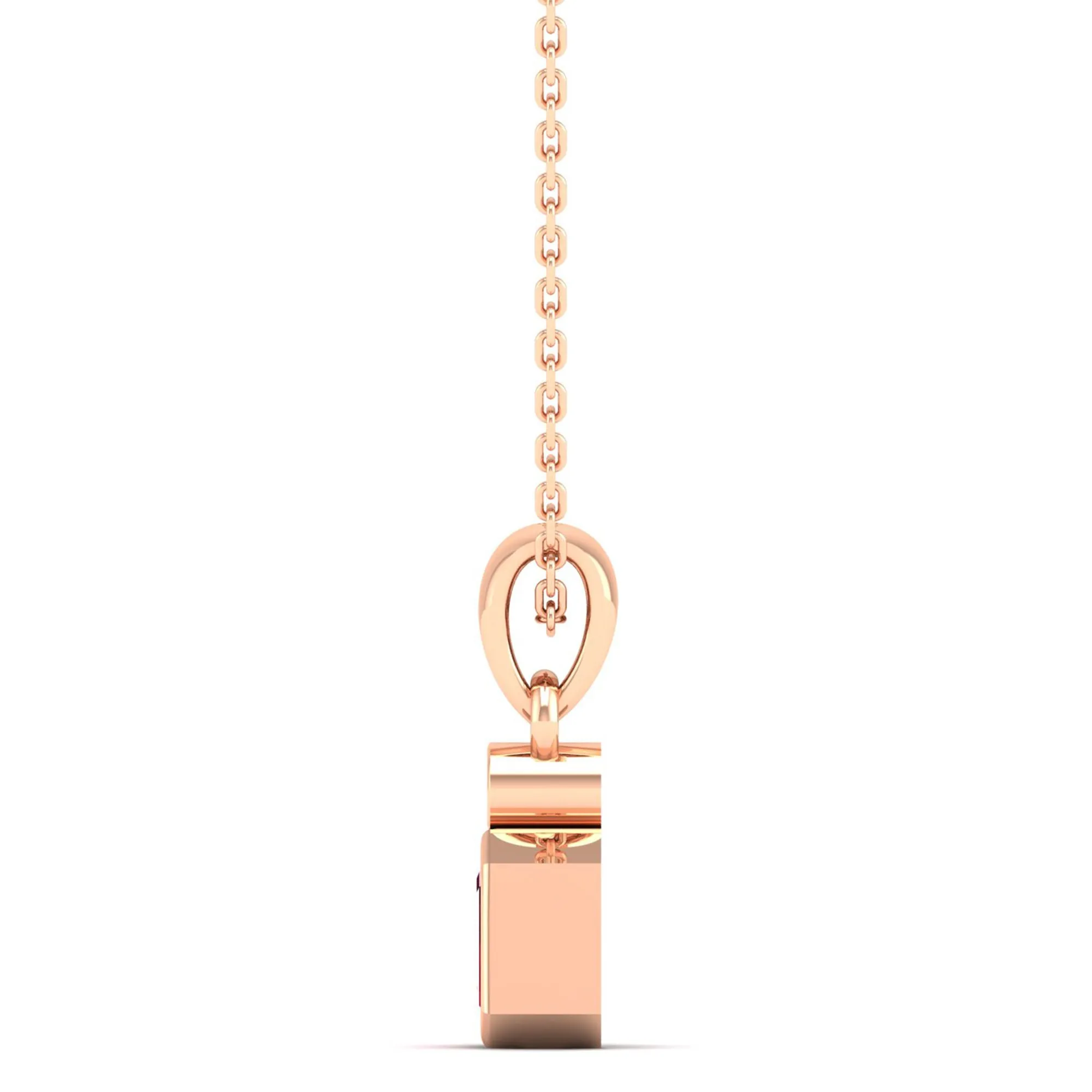 Bezel-Set Ruby and Diamond Petite Pendant