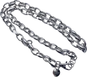 black & brown london Metallic Silver Chain Belt One Size