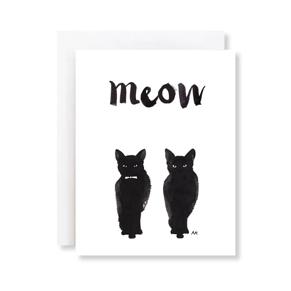 Black Cat Meow Card