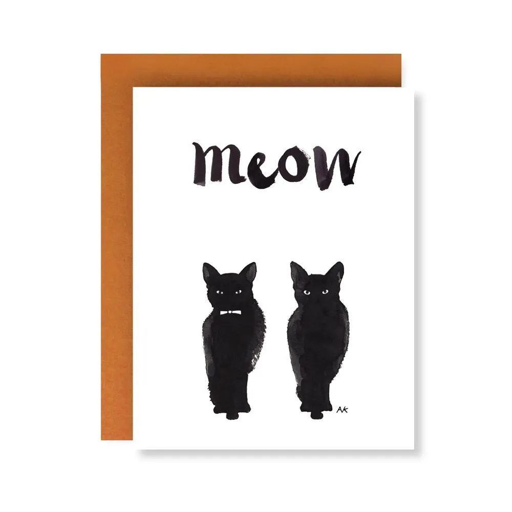 Black Cat Meow Card