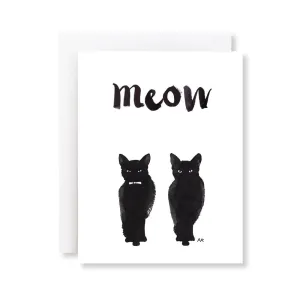 Black Cat Meow Card