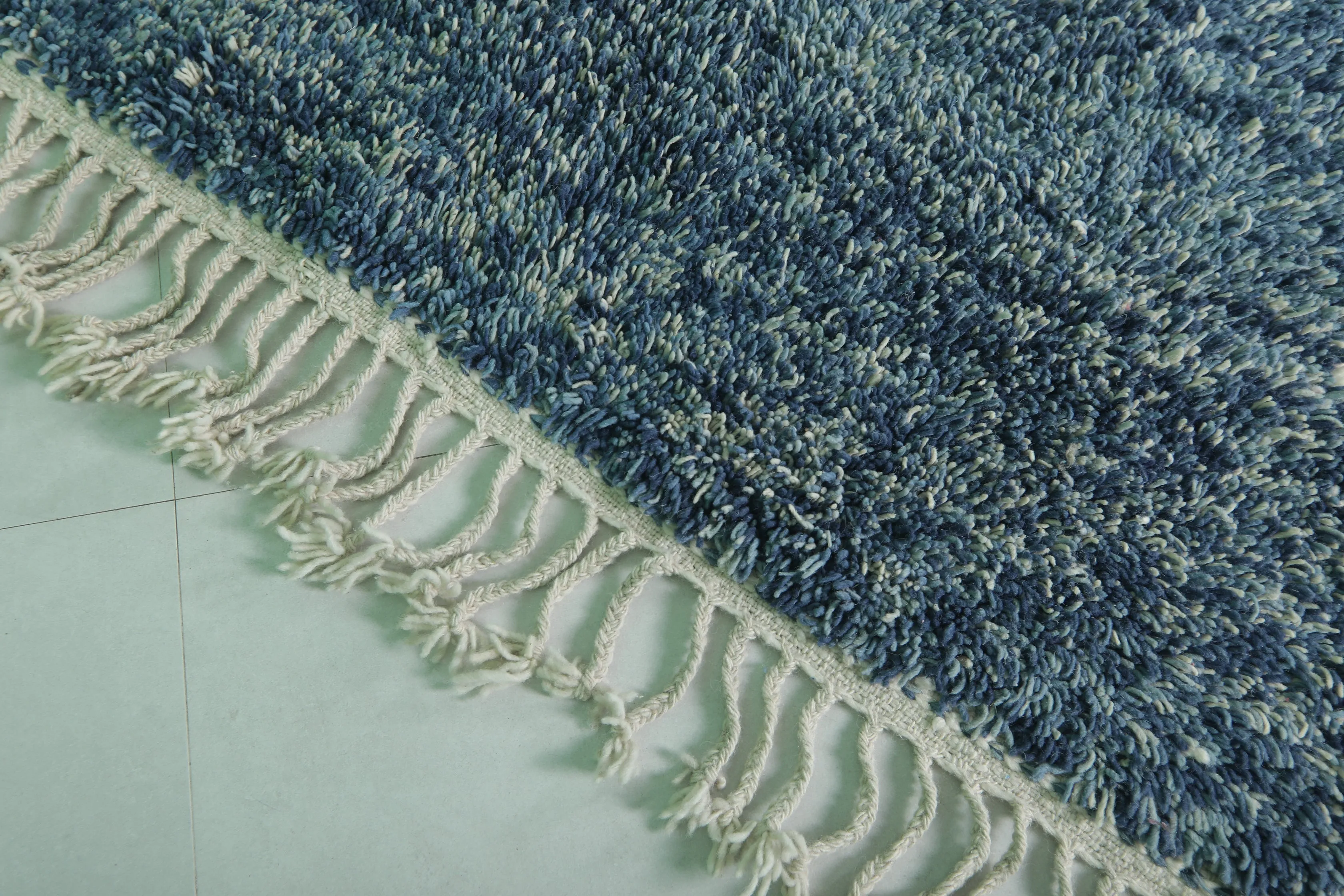 Blue Azilal Rug – 5.2 x 8.3 ft | Handwoven Moroccan Art