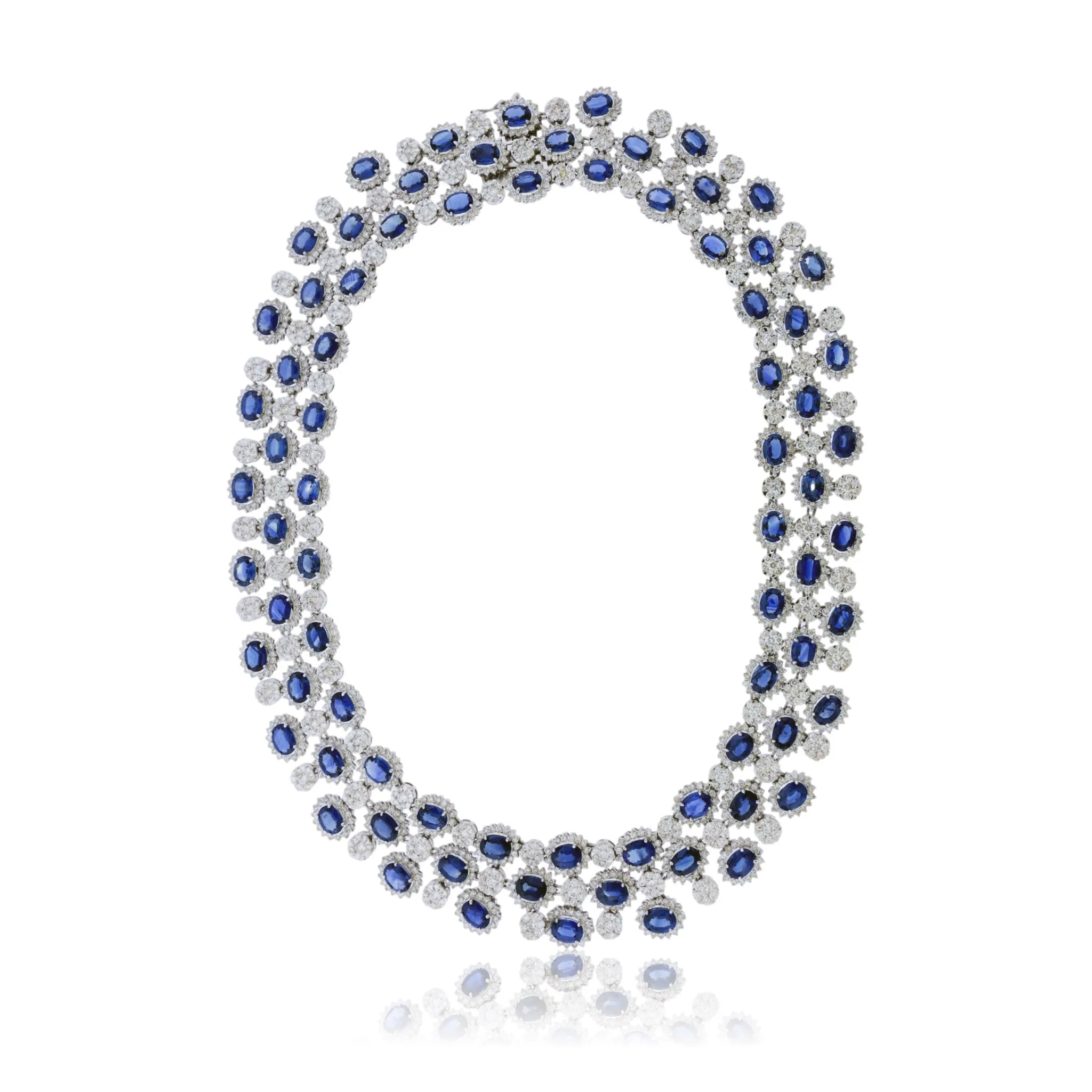 Blue Sapphire Sapphire & Diamond Necklace