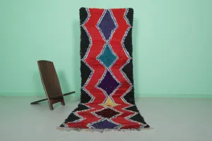 Boucherouite Runner Rug 3.2 x 9.4 Feet - Vibrant Moroccan Design