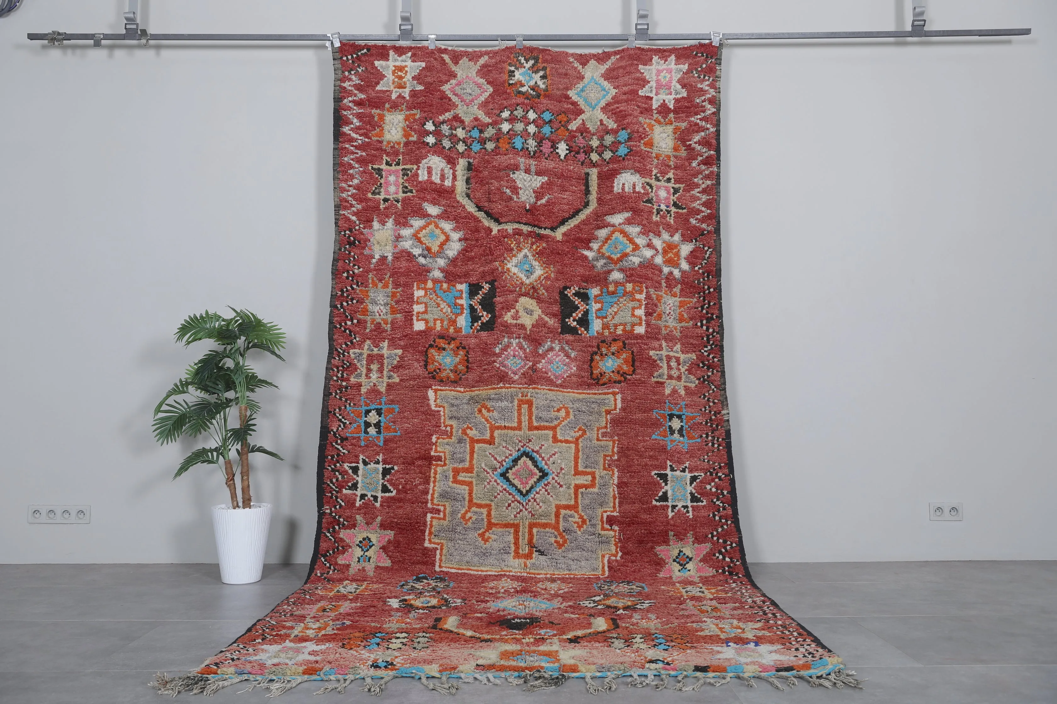 Boujaad Moroccan Rug 6.2 x 12.4 Feet – Handwoven Vintage Wool Carpet