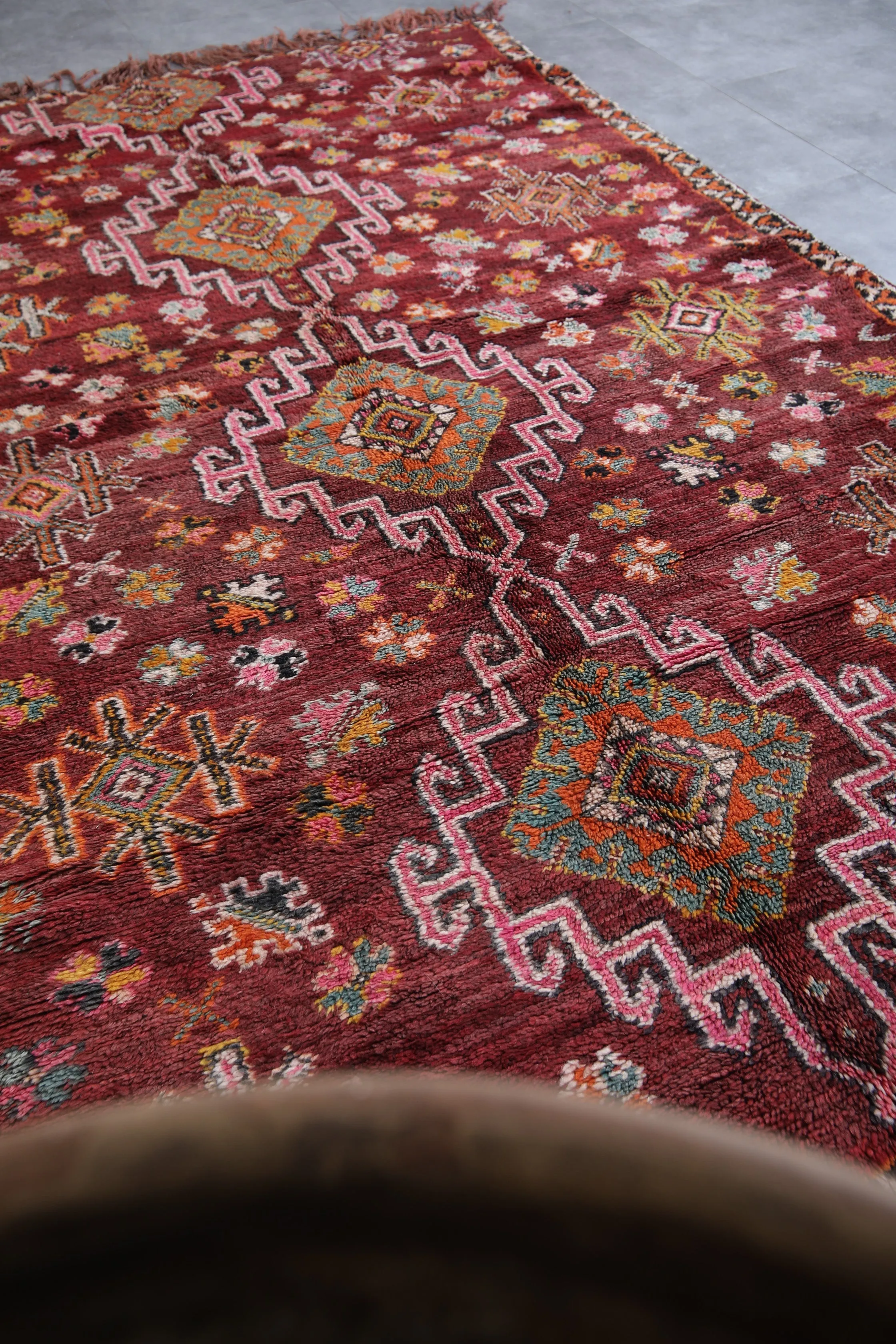 Boujaad Moroccan Rug - 6.3 x 10.7 Feet Handmade Vintage Area Rug