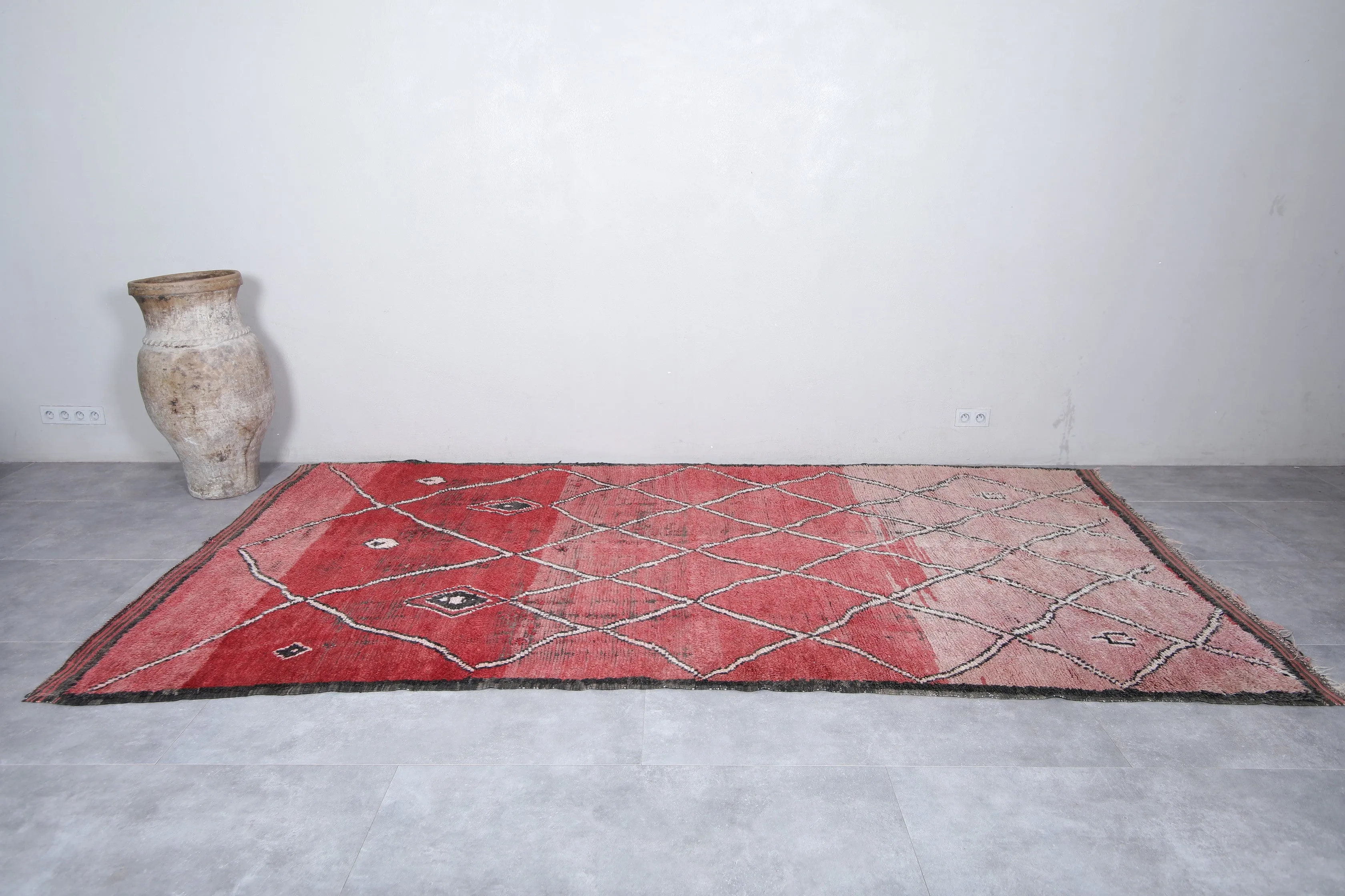 Boujaad Moroccan Rug with Diamond Patterns - 6.3 x 12 Feet