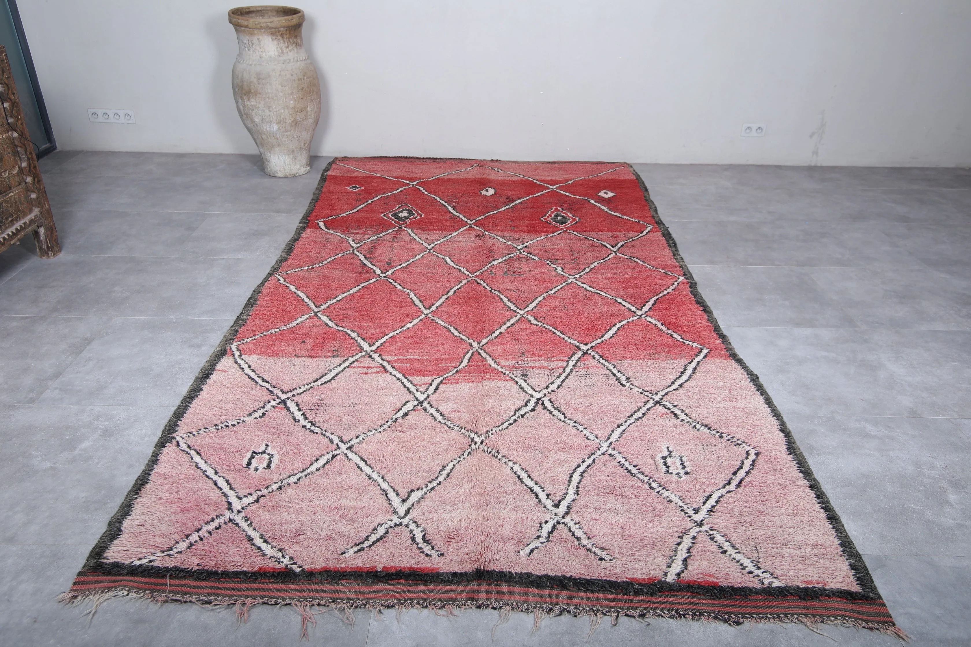 Boujaad Moroccan Rug with Diamond Patterns - 6.3 x 12 Feet