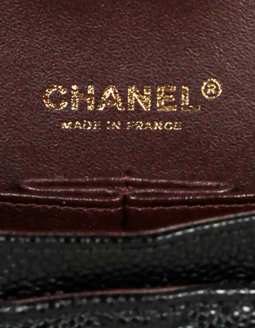 Chanel Black Caviar Medium Double Flap Classic GHW