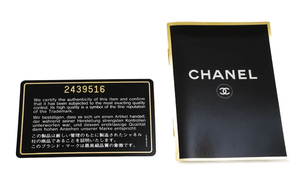 CHANEL Classic Double Flap 10" Chain Shoulder Bag Black Lambskin m84