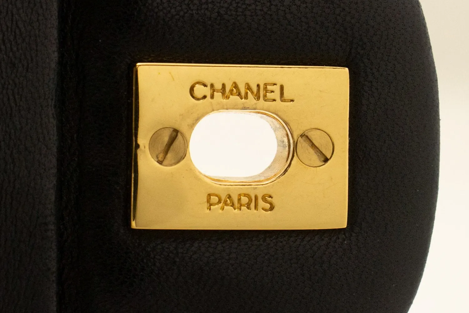CHANEL Classic Double Flap 10" Chain Shoulder Bag Black Lambskin m84