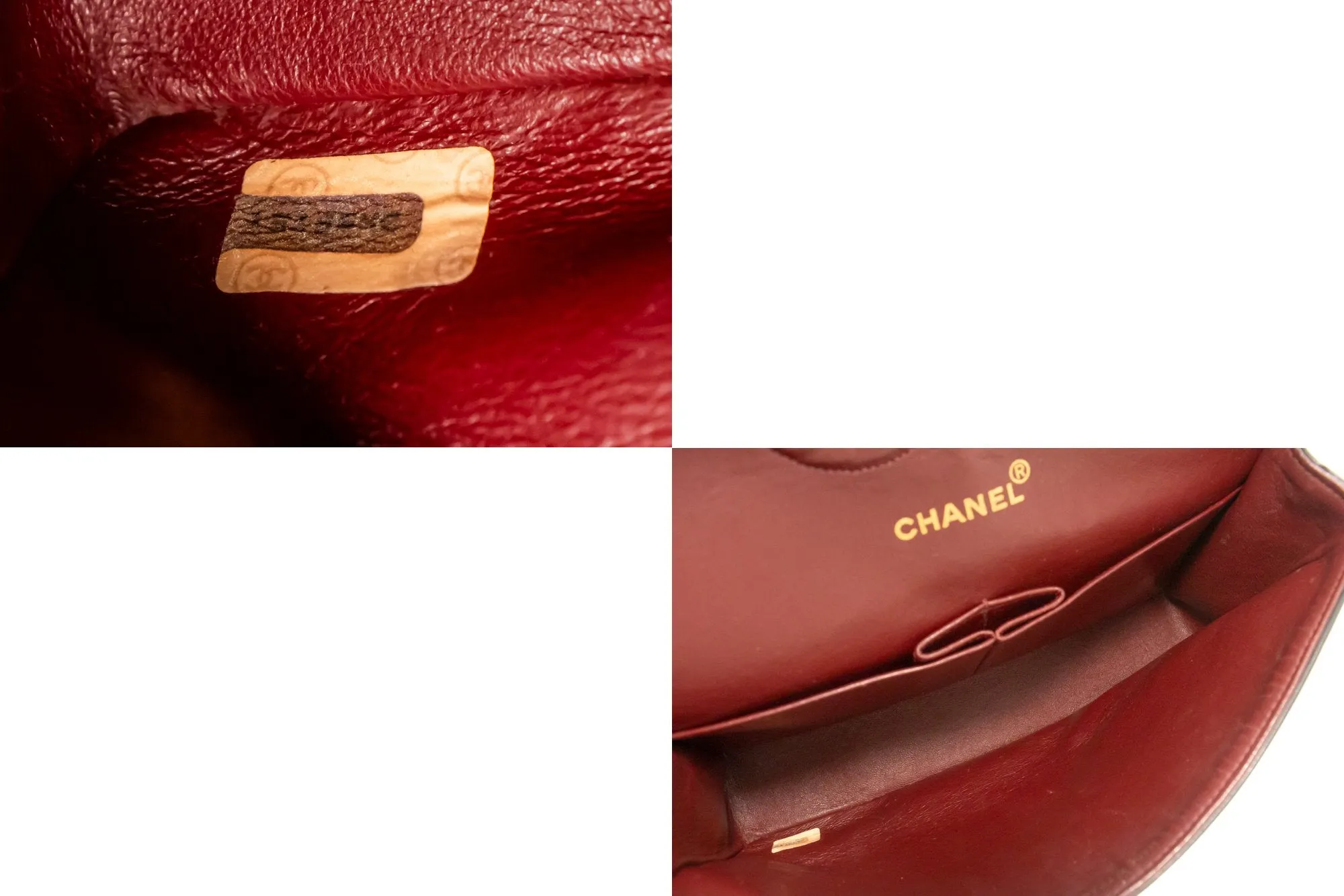 CHANEL Classic Double Flap 10" Chain Shoulder Bag Black Lambskin n09