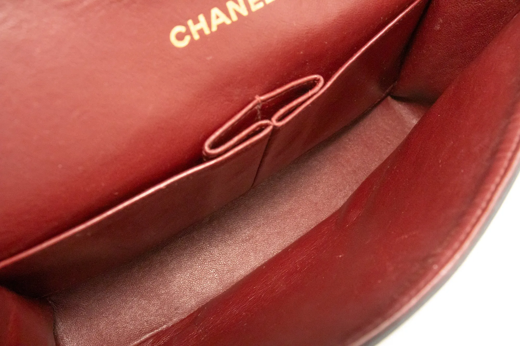 CHANEL Classic Double Flap 10" Chain Shoulder Bag Black Lambskin n09