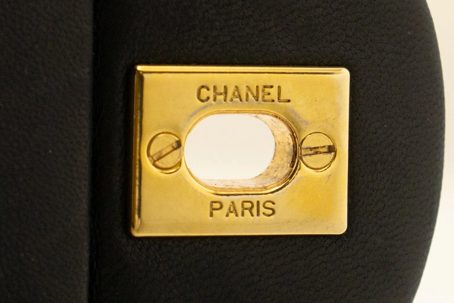 CHANEL Classic Double Flap 10" Chain Shoulder Bag Black Lambskin n09
