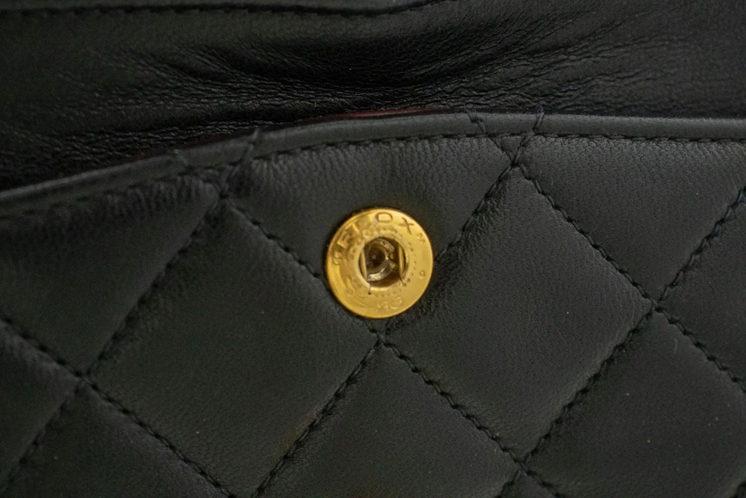 CHANEL Classic Double Flap 9" Chain Shoulder Bag Black Lambskin p43