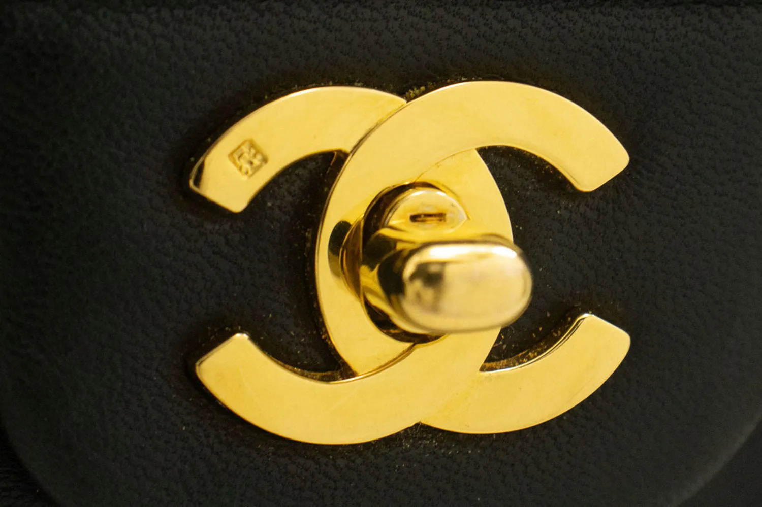 CHANEL Classic Double Flap 9" Chain Shoulder Bag Black Lambskin p43