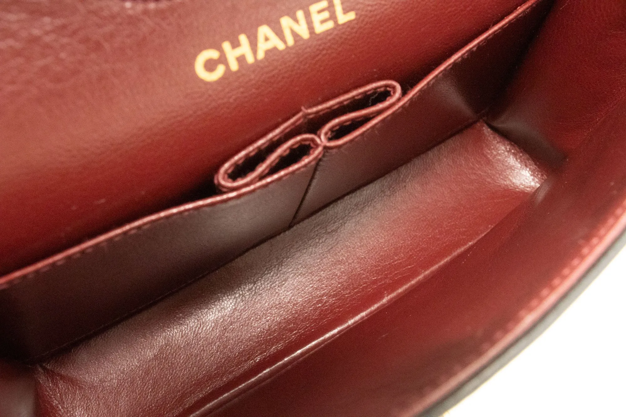 CHANEL Classic Double Flap 9" Chain Shoulder Bag Black Lambskin p51
