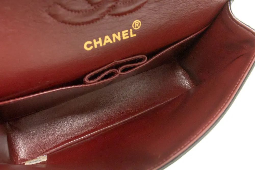 CHANEL Classic Double Flap 9" Chain Shoulder Bag Black Lambskin p51