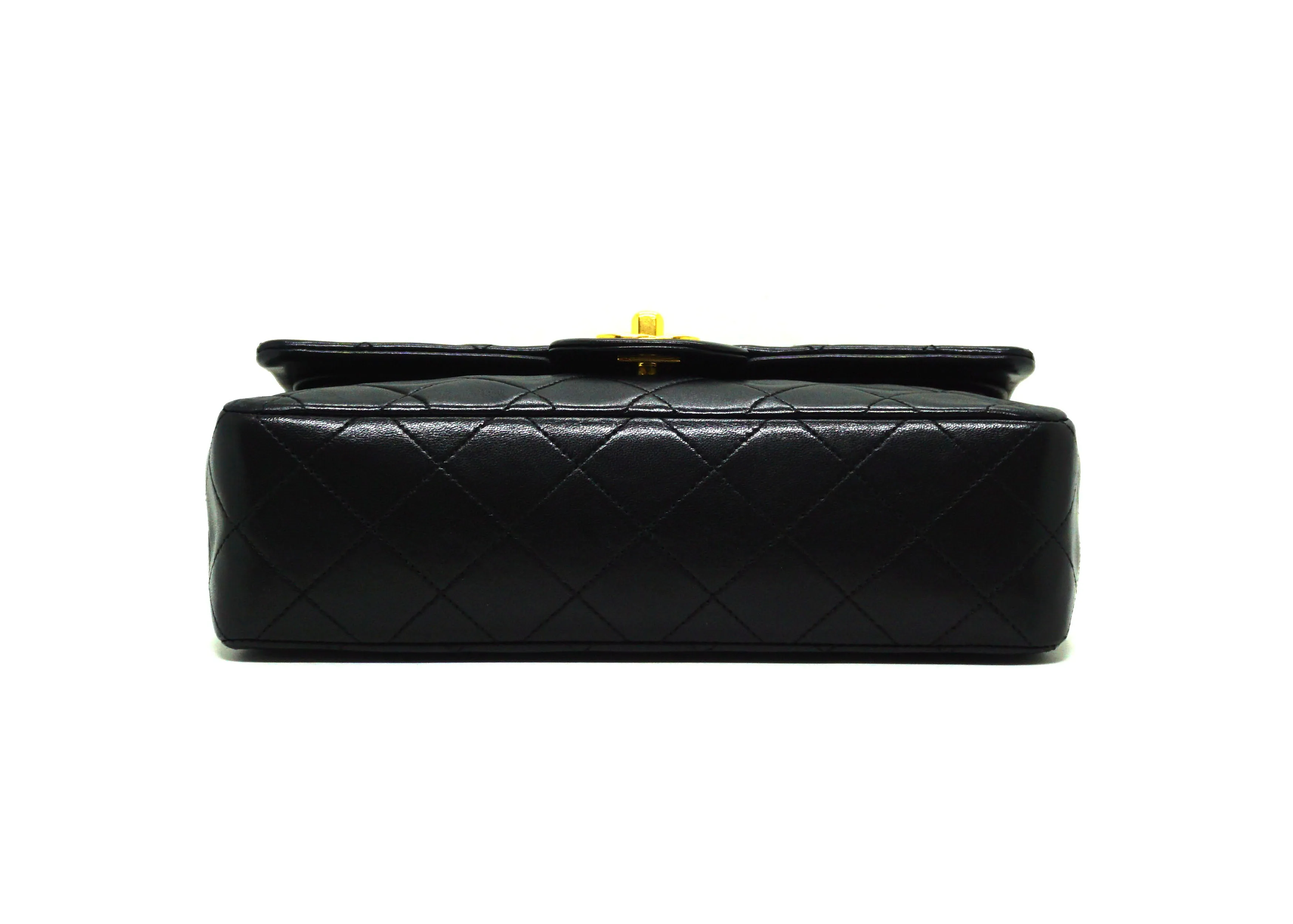 Chanel Vintage Black Lambskin Small Classic Double Flap
