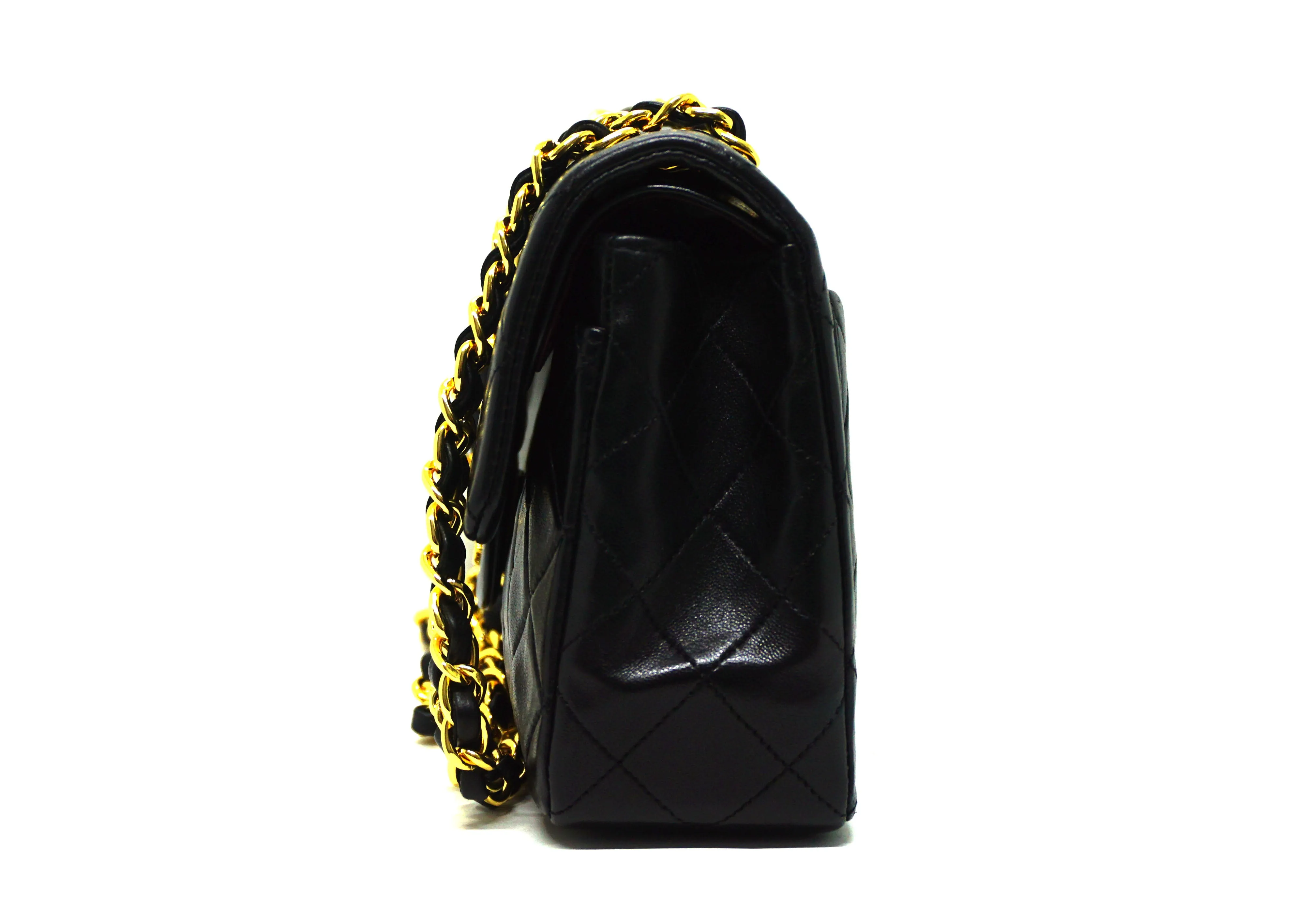 Chanel Vintage Black Lambskin Small Classic Double Flap