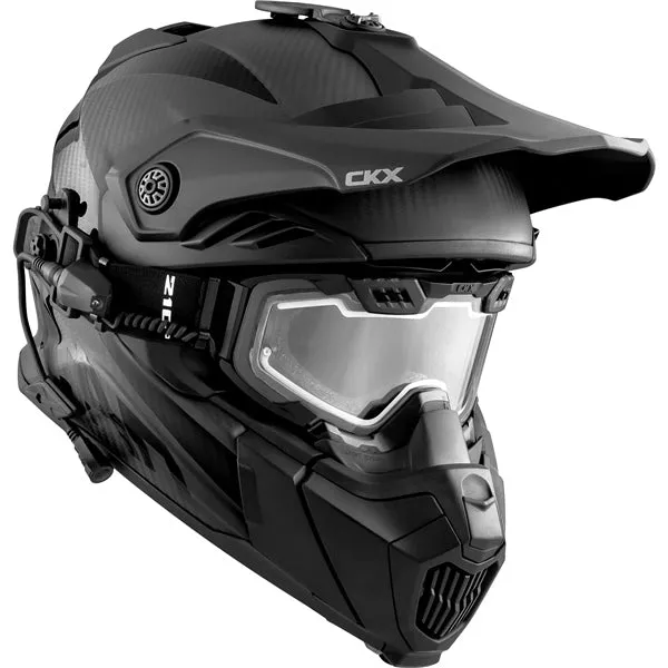 CKX Titan Airflow Carbon Winter Helmet with 210° Goggles - Matte Carbo