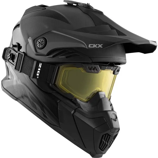 CKX Titan Airflow Carbon Winter Helmet with 210° Goggles - Matte Carbo