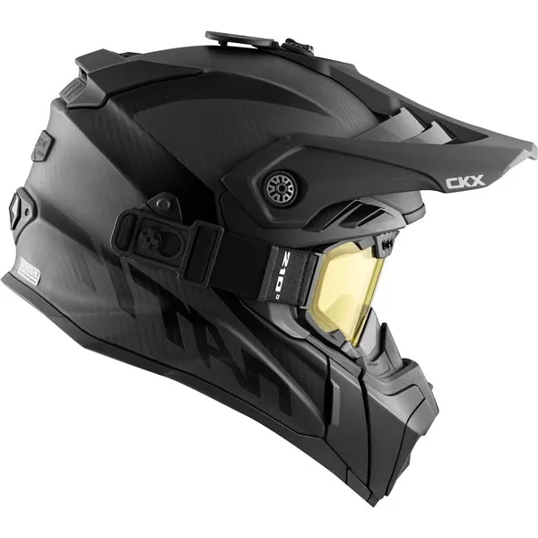 CKX Titan Airflow Carbon Winter Helmet with 210° Goggles - Matte Carbo