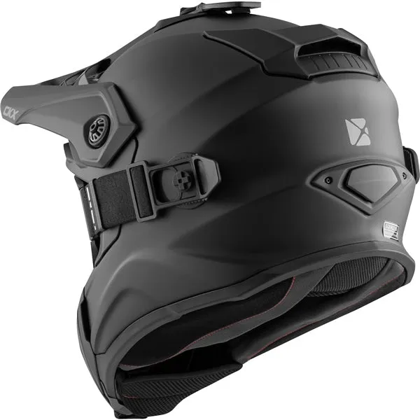 CKX Titan Airflow Solid Matte Black Fiberglass Helmet with 210° Goggle