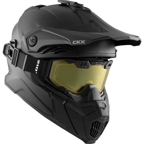 CKX Titan Airflow Solid Matte Black Fiberglass Helmet with 210° Goggle