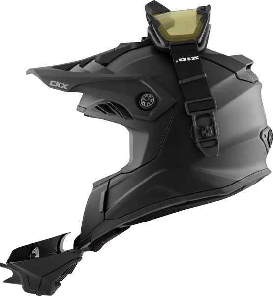 CKX Titan Airflow Solid Matte Black Fiberglass Helmet with 210° Goggle