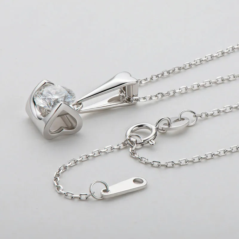 Classic Brilliant Round Moissanite Pendant Necklace